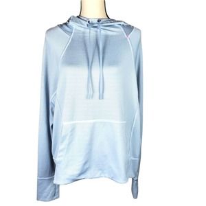 Athleta Striped Pullover Sweatshirt With Kangaroo Pocket